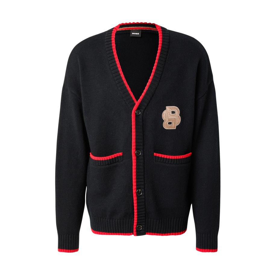 Hugo Boss BOSS Gebreid vest Bianko beige / rood / zwart -