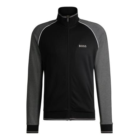 Hugo Boss BOSS Sweatvest grijs gemêleerd / zwart / wit