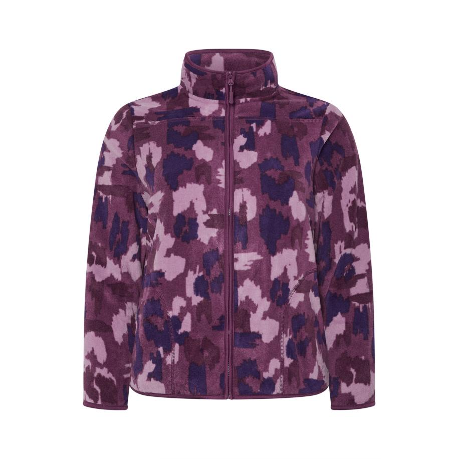 Yours Paarse Abstracte Fleecejas Size 50-52 Paars