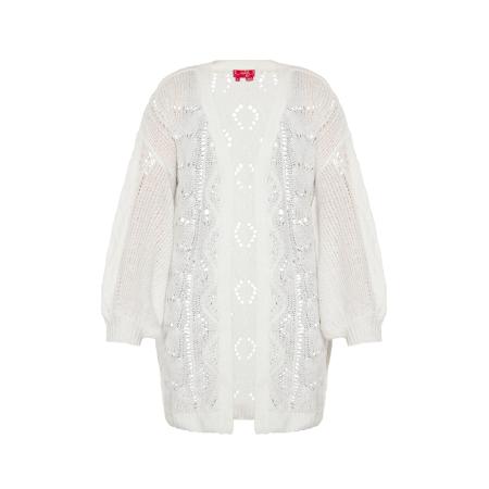 Swirly swirly Gebreid vest wit