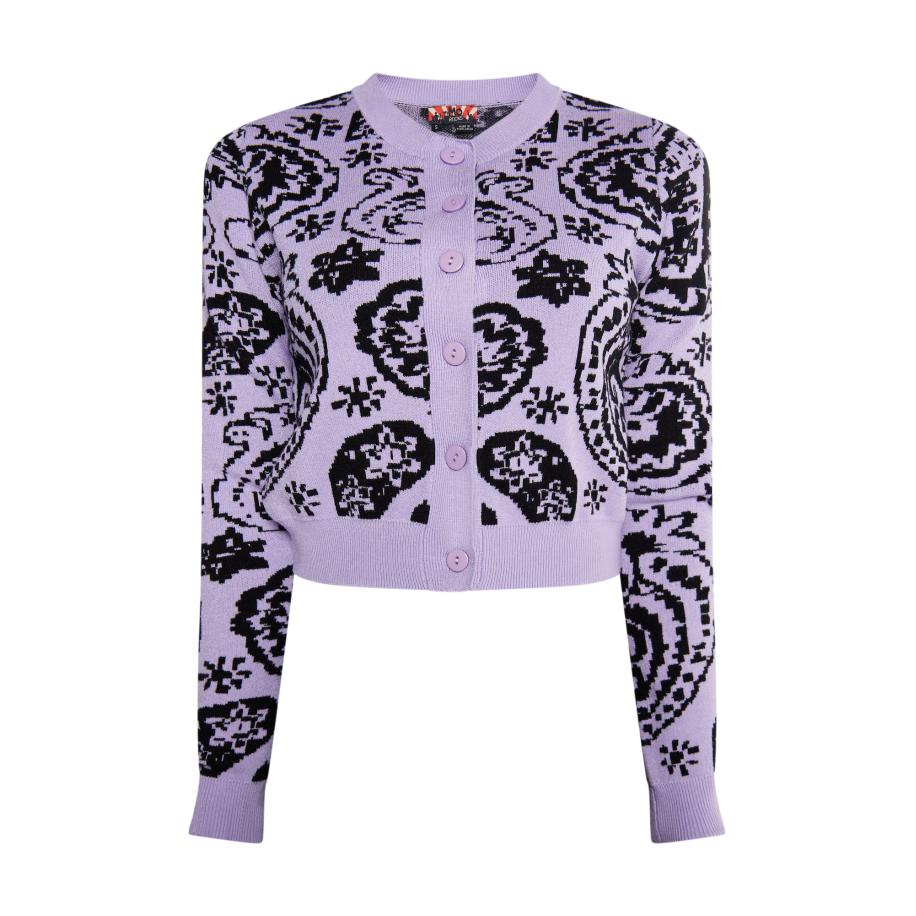 MYMO myMo ROCKS Gebreid vest Ucy lichtlila / zwart -