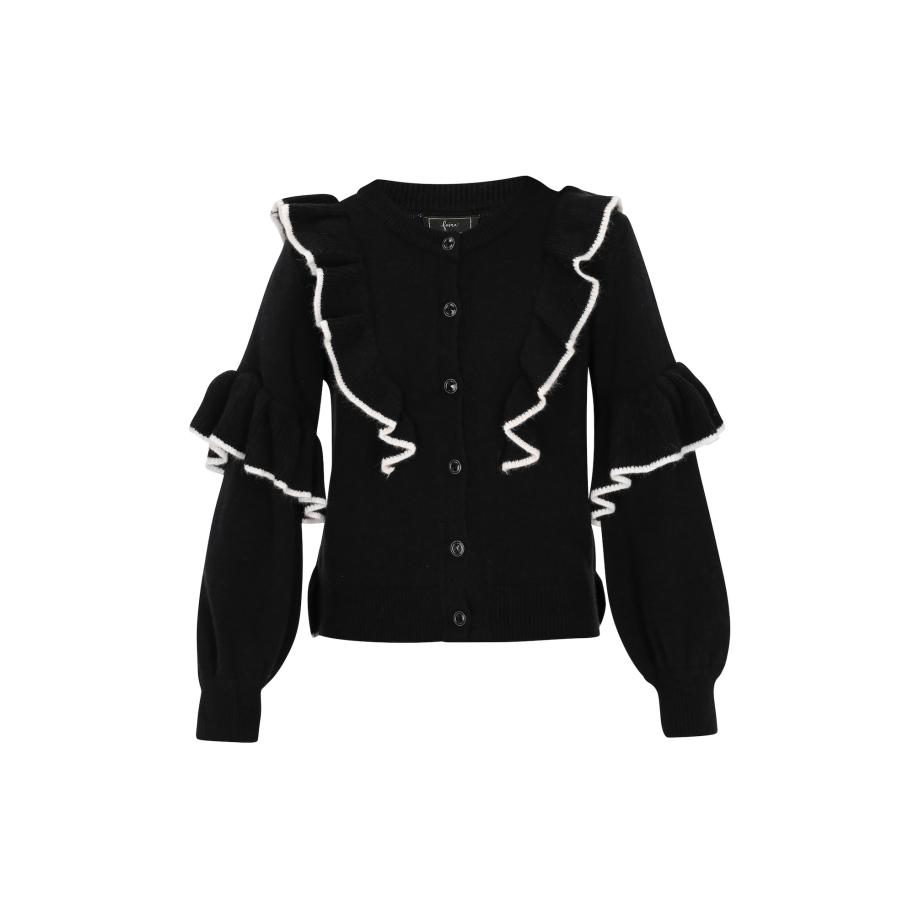 Faina faina Gebreid vest zwart / wit -