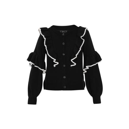 Faina faina Gebreid vest zwart / wit