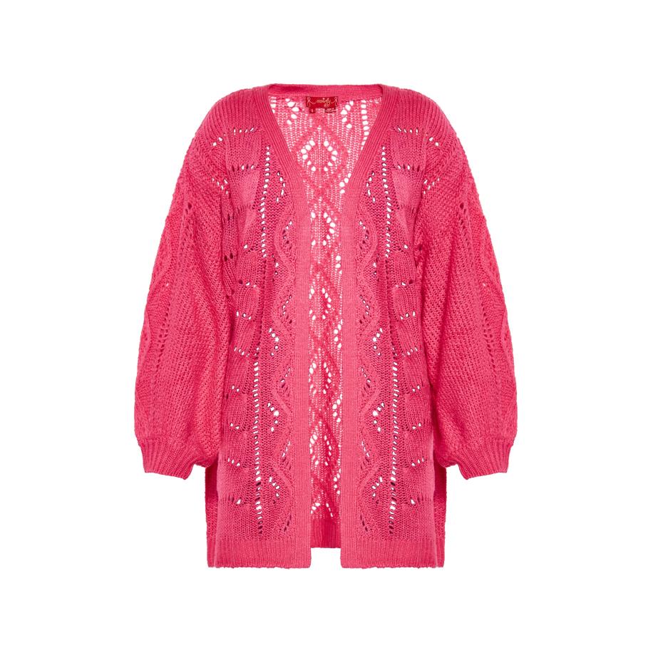 Swirly swirly Gebreid vest pink -