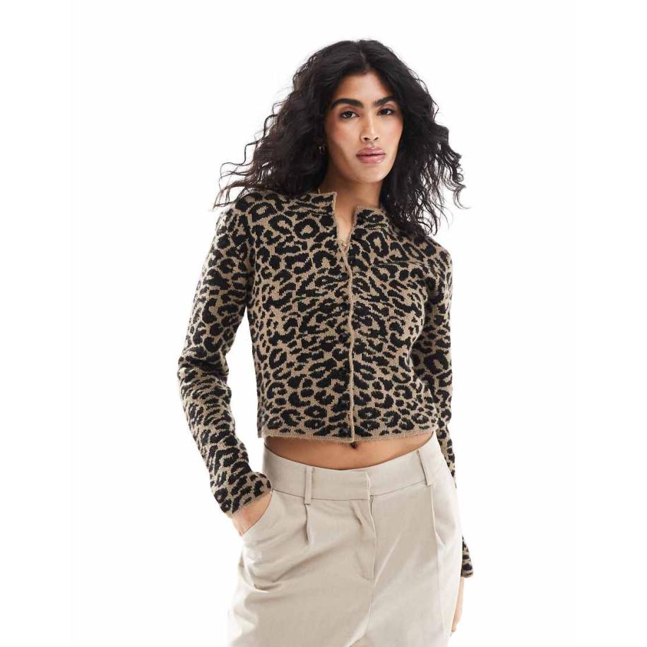 ASOS DESIGN Vest met ronde hals in luipaardprint-Veelkleurig Multicolor