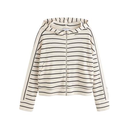 Next Next Gebreid vest zwart / wolwit