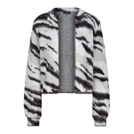 Monari monari Gebreid vest lichtgrijs / zwart / wit