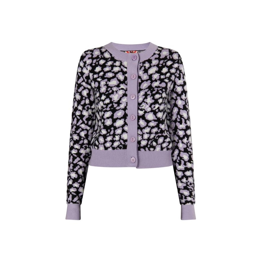 MYMO myMo ROCKS Gebreid vest Blonda lichtlila / zwart / wit -