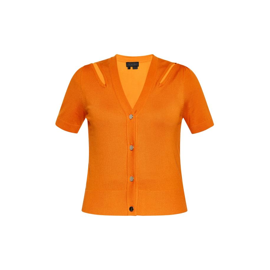 NAEMI NAEMI Gebreid vest donkeroranje -