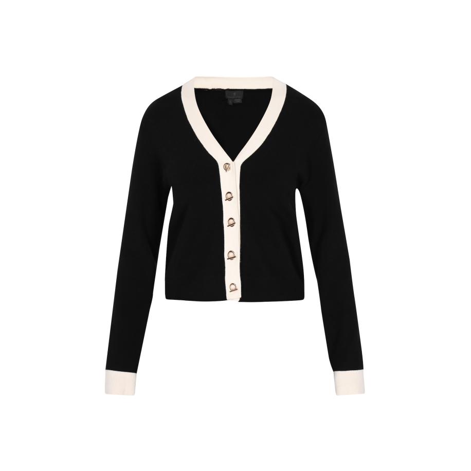 DreiMaster DreiMaster Klassik Gebreid vest Classic Look zwart / wit -