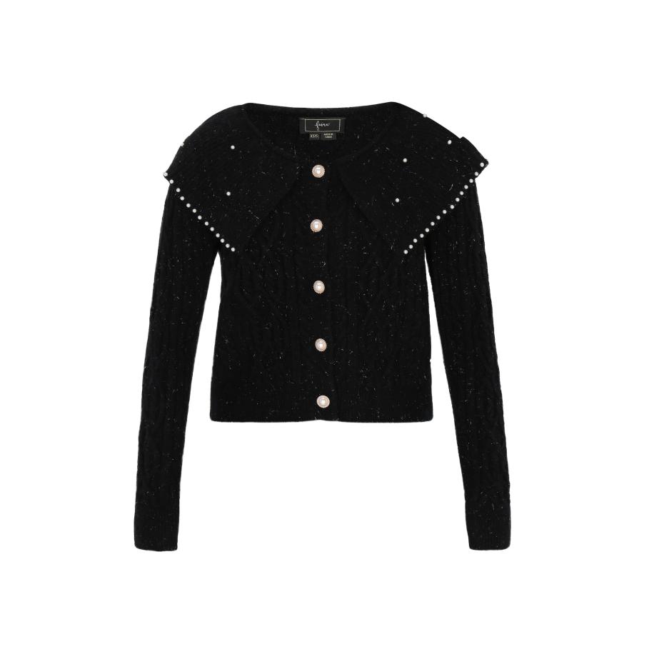 Faina faina Gebreid vest zwart -