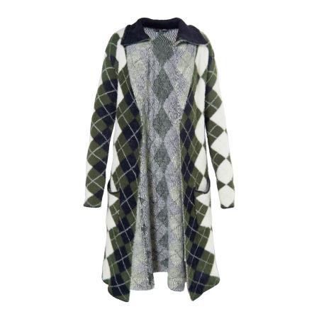 MYMO myMo ROCKS Gebreid vest olijfgroen / zwart / wit