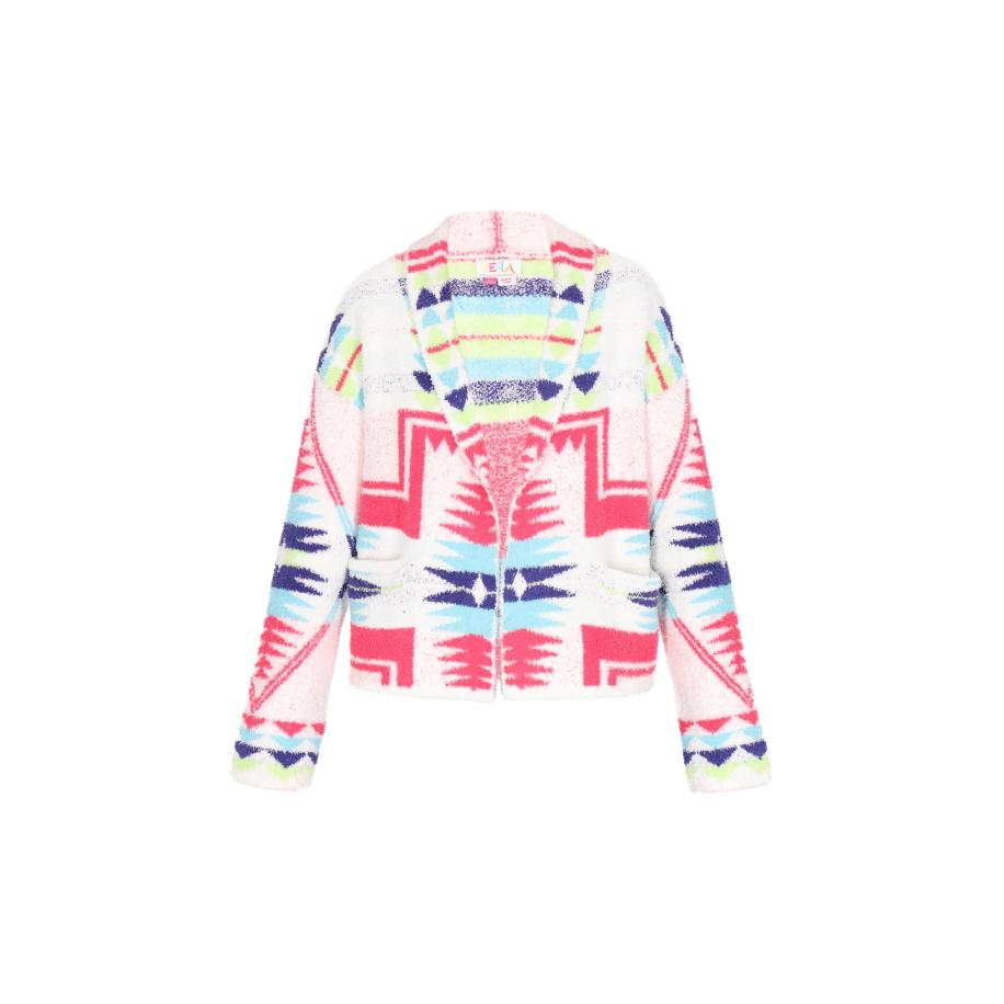 IZIA IZIA Gebreid vest blauw / marine / pink / offwhite -