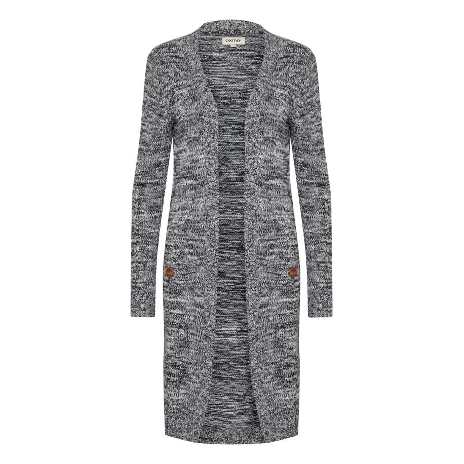 Oxmo Oxmo Gebreid vest Philetta zwart gemêleerd -