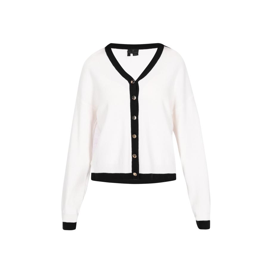 DreiMaster DreiMaster Klassik Gebreid vest Classic Look zwart / wit -