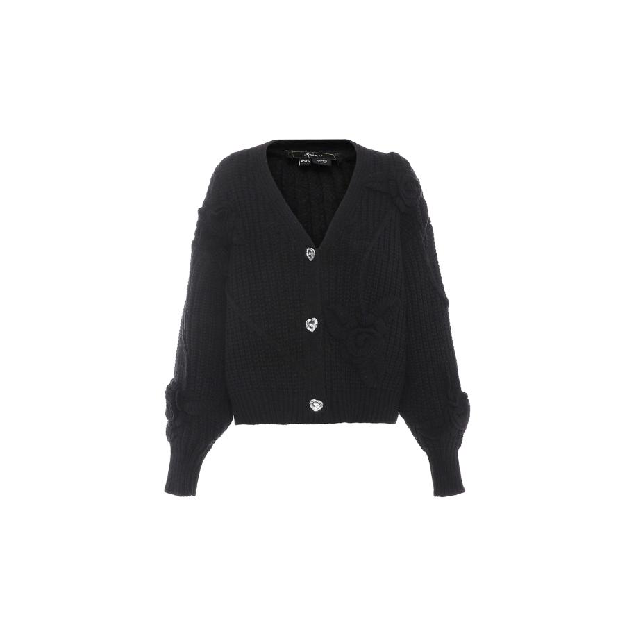 Faina faina Gebreid vest zwart -