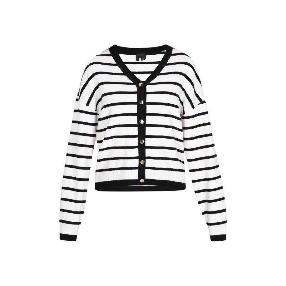 DreiMaster DreiMaster Klassik Gebreid vest Classic Look zwart / wit -