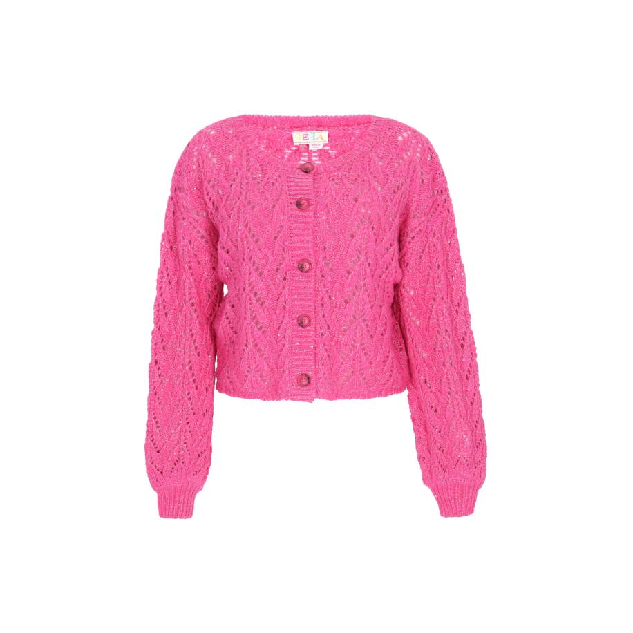 IZIA IZIA Gebreid vest neonroze -