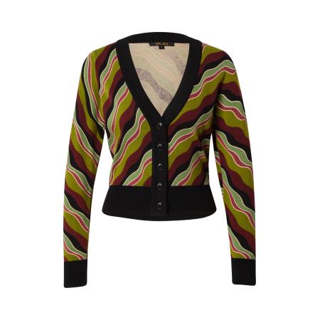 King Louie King Louie Gebreid vest Razzle groen / riet / bourgogne / zwart