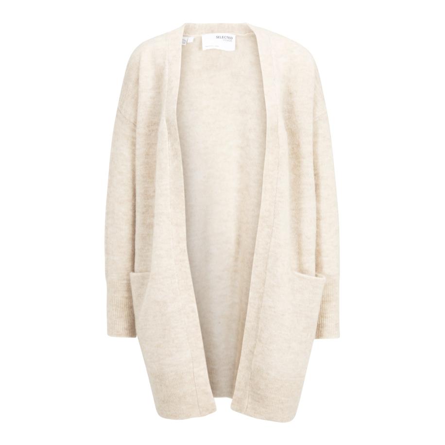 Selected SELECTED Gebreid vest Lulu beige gemêleerd -