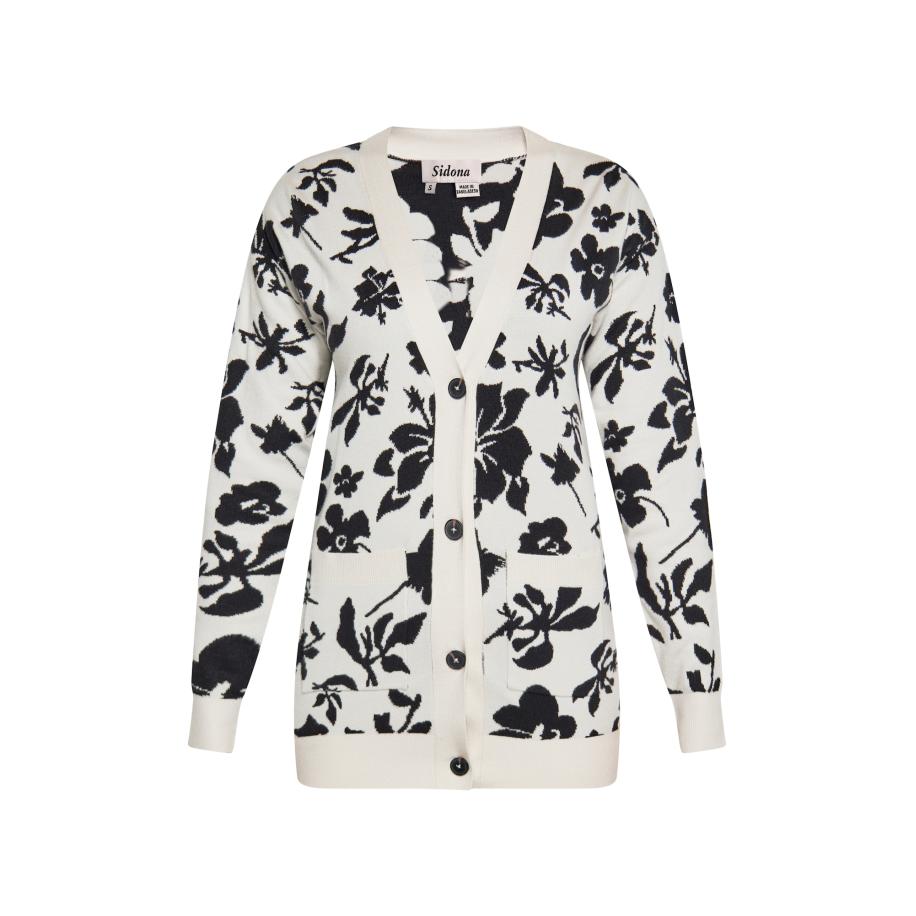 Sidona Sidona Gebreid vest zwart / wolwit -