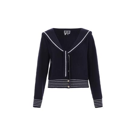 DreiMaster DreiMaster Maritim Gebreid vest navy / wit