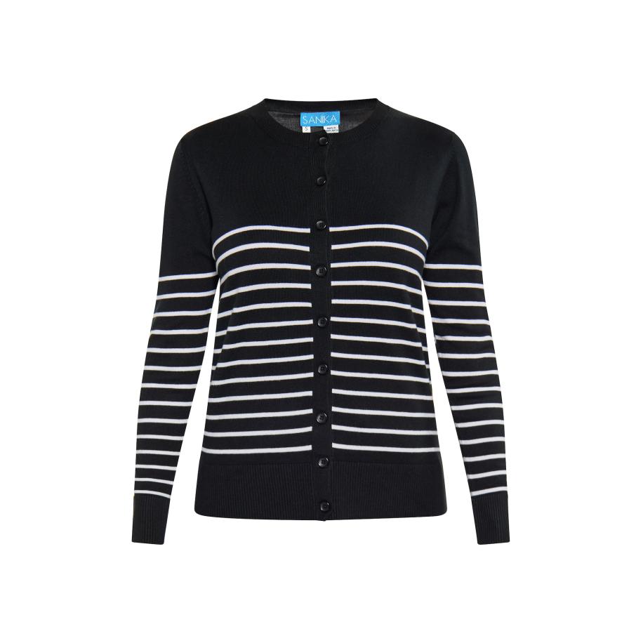 SANIKA SANIKA Gebreid vest zwart / wit -