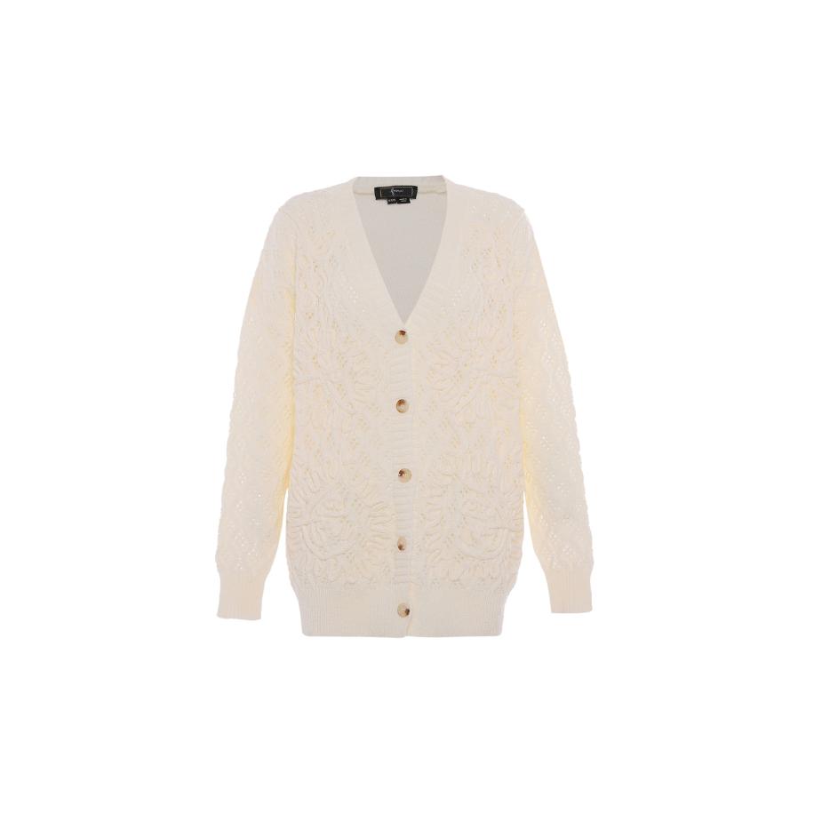 Faina faina Gebreid vest wolwit -