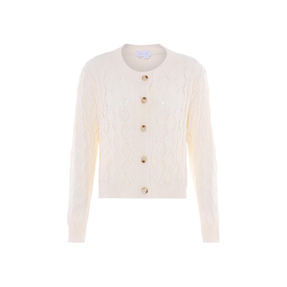 BLONDA BLONDA Gebreid vest wolwit -