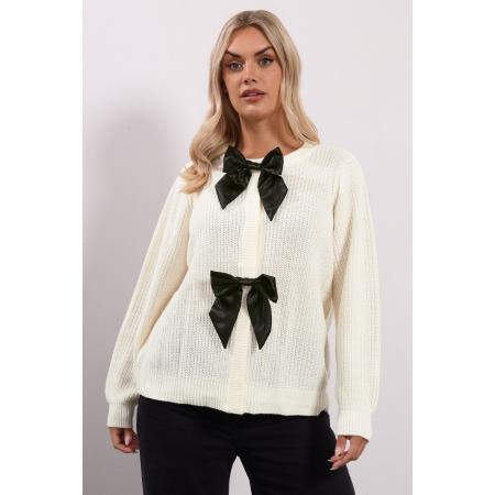 Yours Curve Ivoorwit Satijnen Strikvest Size 54-56