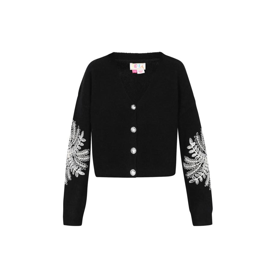IZIA IZIA Gebreid vest zwart / wit -