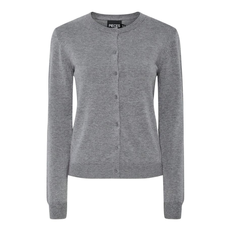 Pieces PIECES Gebreid vest PCNora grijs gemêleerd -