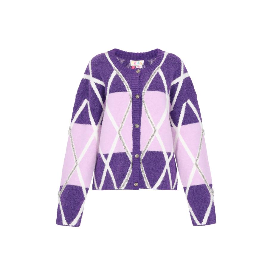 IZIA IZIA Gebreid vest lila / donkerlila -