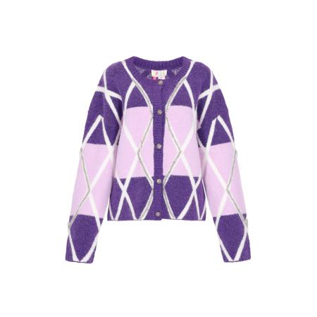 IZIA IZIA Gebreid vest lila / donkerlila