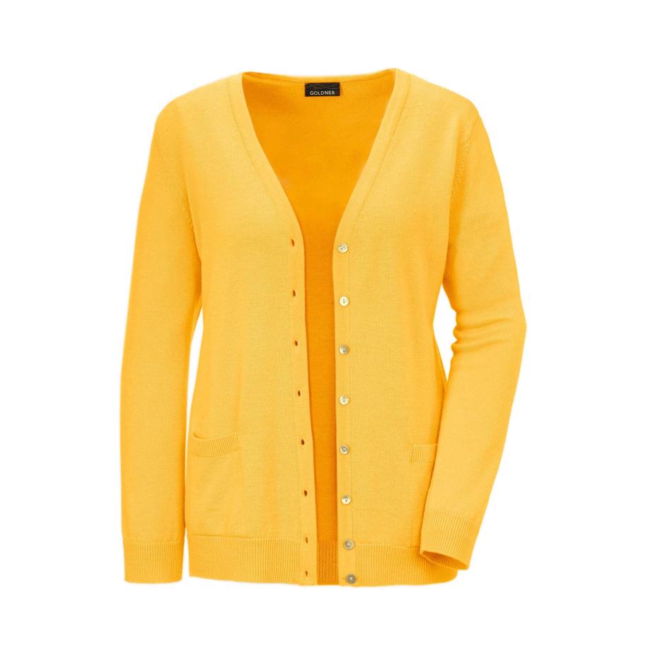 Goldner Goldner Gebreid vest geel -
