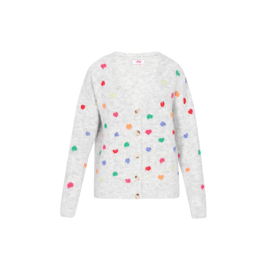 MYMO MYMO Gebreid vest lichtgrijs / gemengde kleuren -