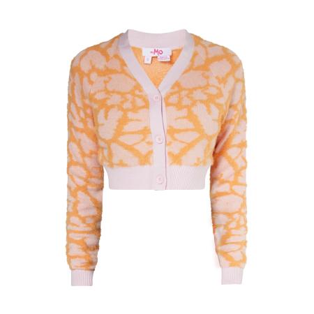 MYMO MYMO Gebreid vest pastellila / oranje