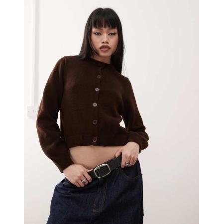 Reclaimed Vintage Aansluitend vest in chocoladebruin