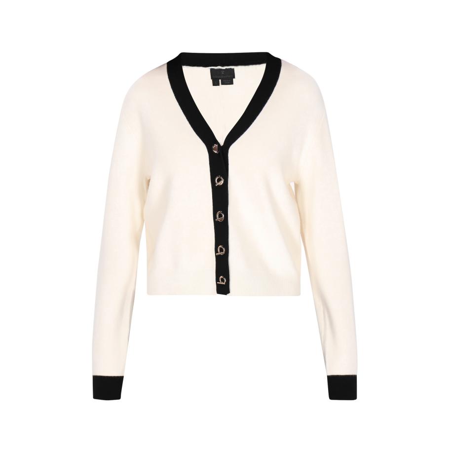 DreiMaster DreiMaster Klassik Gebreid vest Classic Look zwart / offwhite -