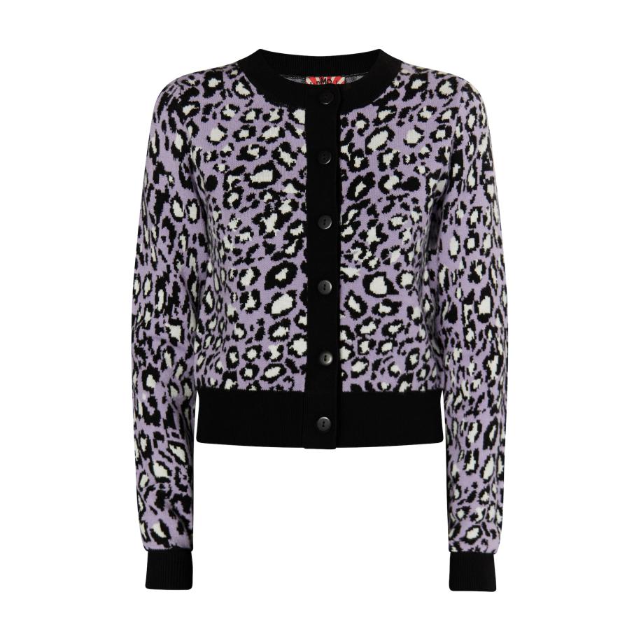 MYMO myMo ROCKS Gebreid vest Blonda lila / zwart / wit -