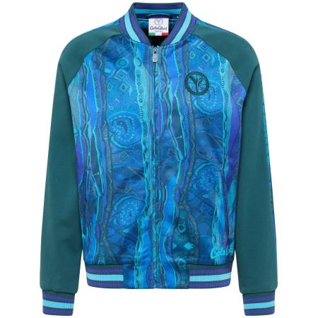 carlo colucci Carlo Colucci Sweatvest Espro turquoise / donkergroen