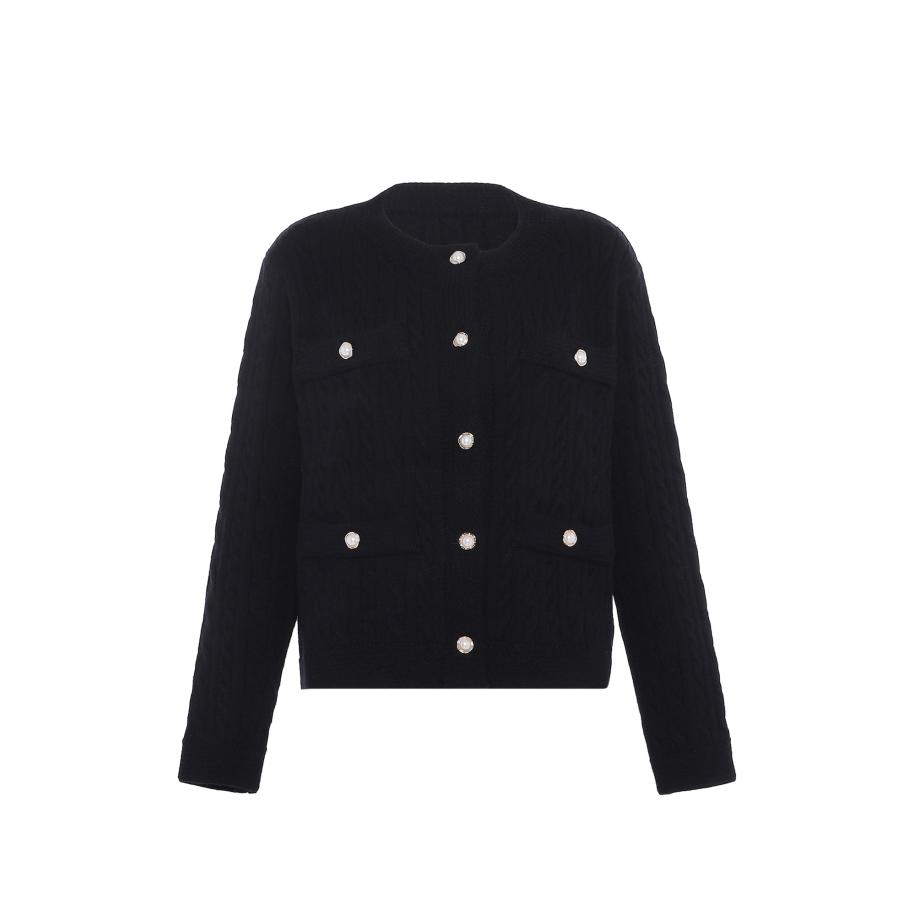 Faina faina Gebreid vest zwart -