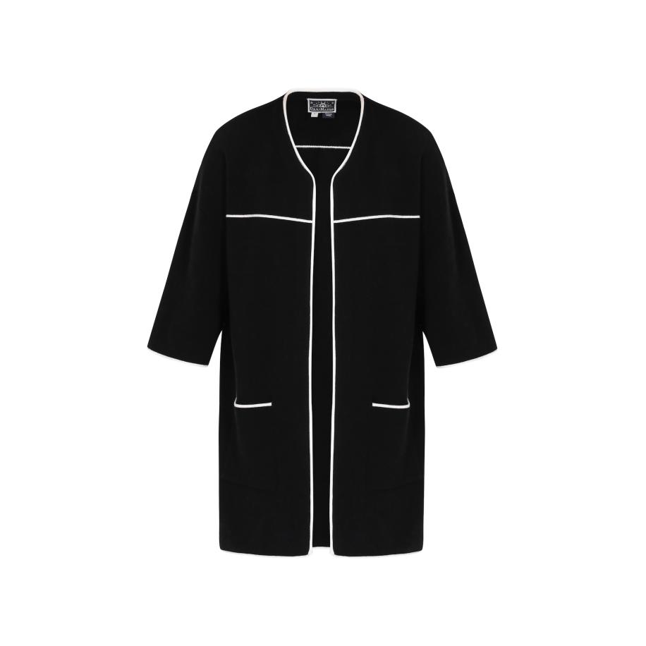 DreiMaster DreiMaster Maritim Gebreid vest zwart / wit -