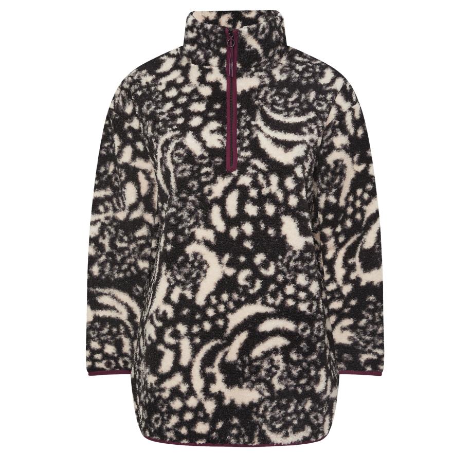 Yours Plus Size Black Animal Print Borg Fleece Size 62-64 Zwart