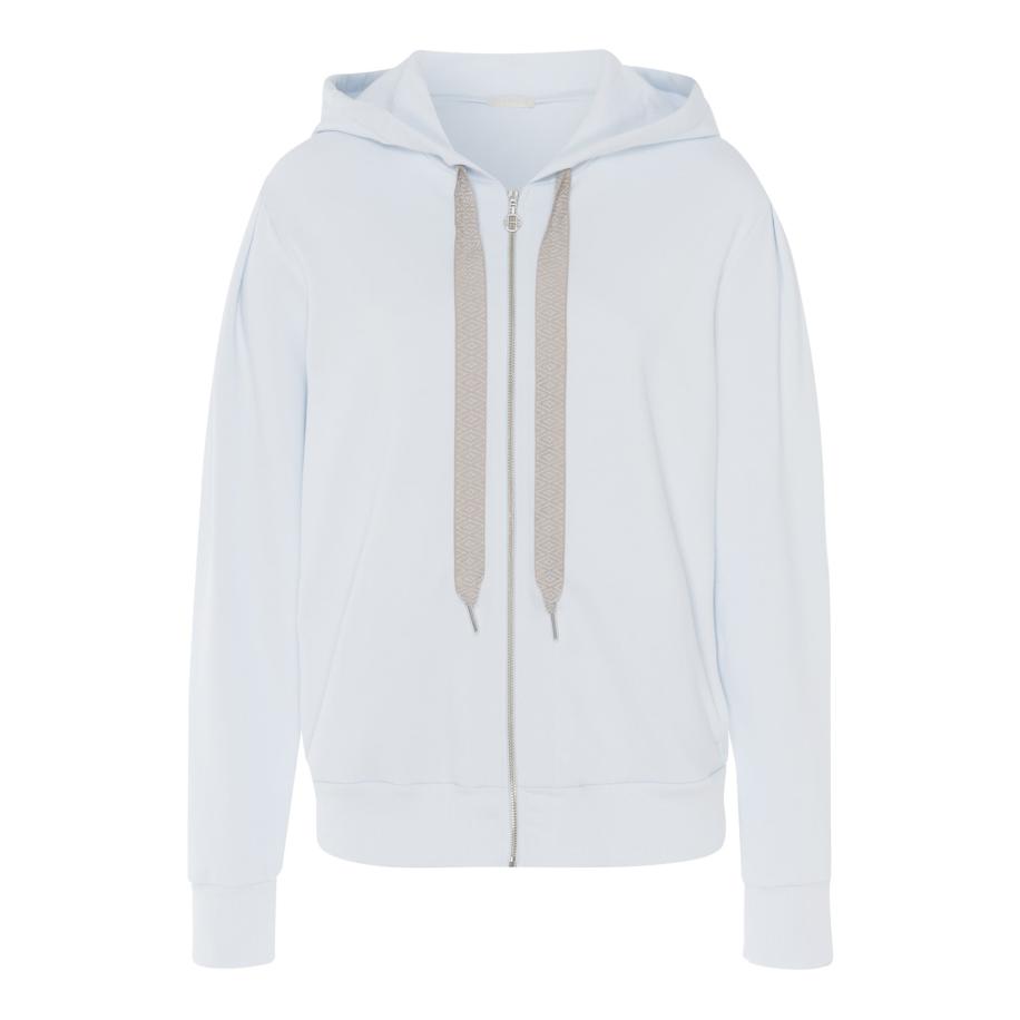 Hanro Hanro Sweatvest Natural pastelblauw -