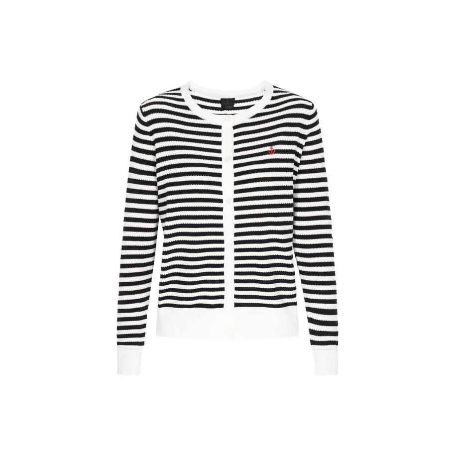 DreiMaster DreiMaster Klassik Gebreid vest Classic Look zwart / offwhite -