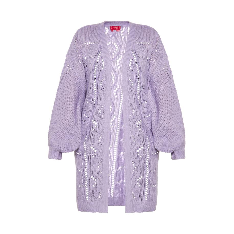 Swirly swirly Gebreid vest lavendel -