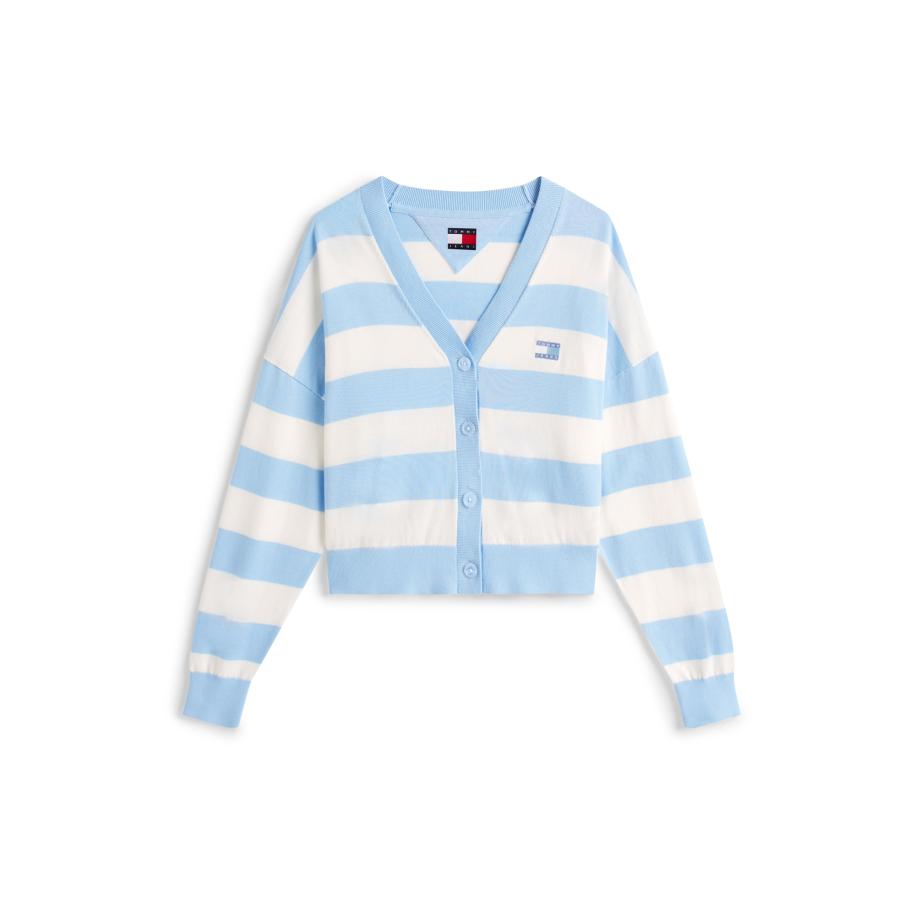 Tommy Jeans Tommy Jeans Gebreid vest lichtblauw / wit -