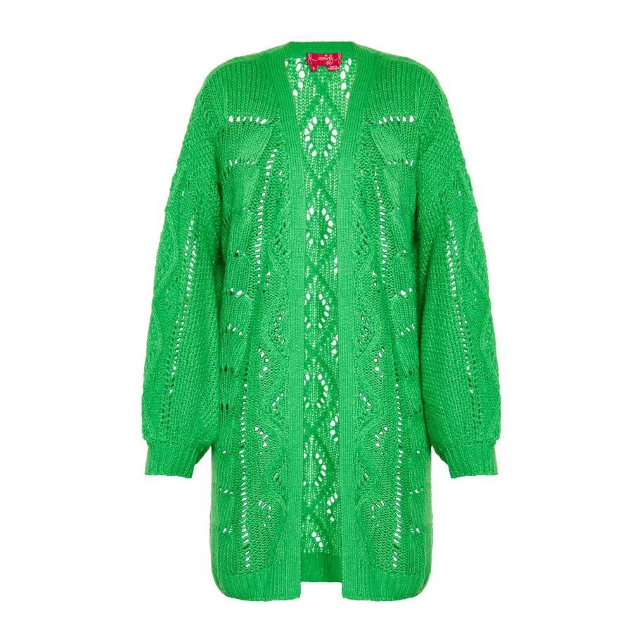 swirly Gebreid vest groen Groen