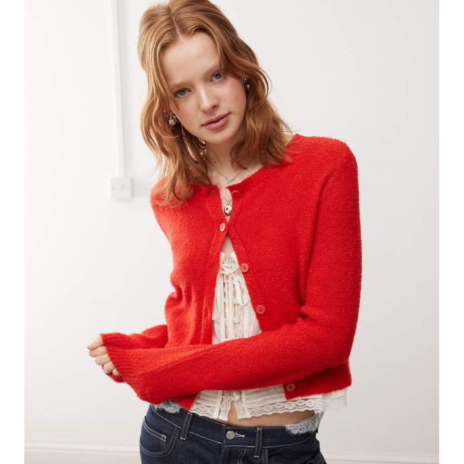 Reclaimed Vintage Micro vestje in kersenrood Rood